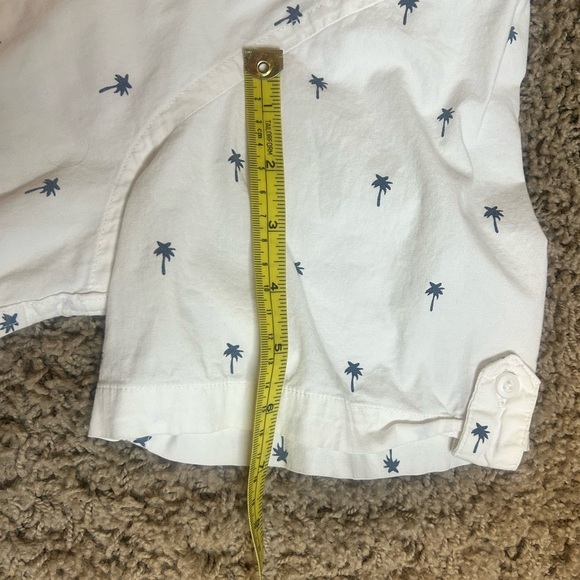 Men’s XL button up short sleeve white shirt with mini palm tree design print - Picture 8 of 12